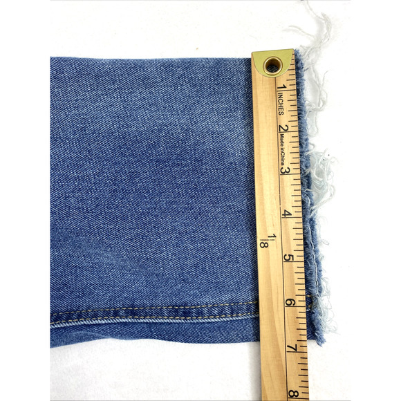 Est 1946 Denim Jeans Womens Size 14 Medium‎ Wash Denim Raw Hem Patches Distress - Picture 10 of 12